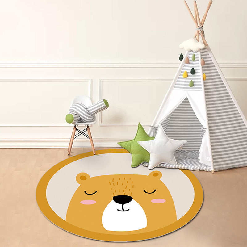 BowLift | Multicolor Animal Pattern Rug Polyester Kids Rug Washable Non-Slip Pet-Friendly Rug for Children's Room