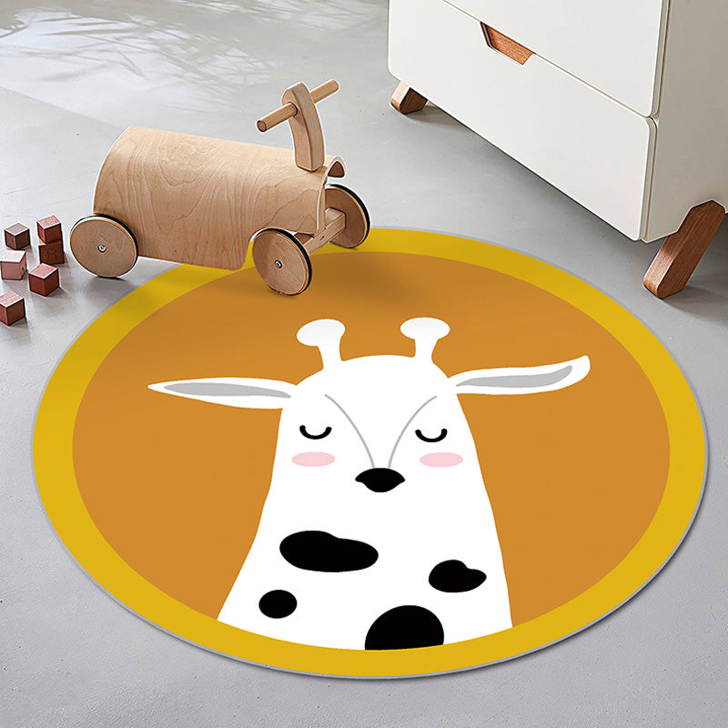 BowLift | Multicolor Animal Pattern Rug Polyester Kids Rug Washable Non-Slip Pet-Friendly Rug for Children's Room