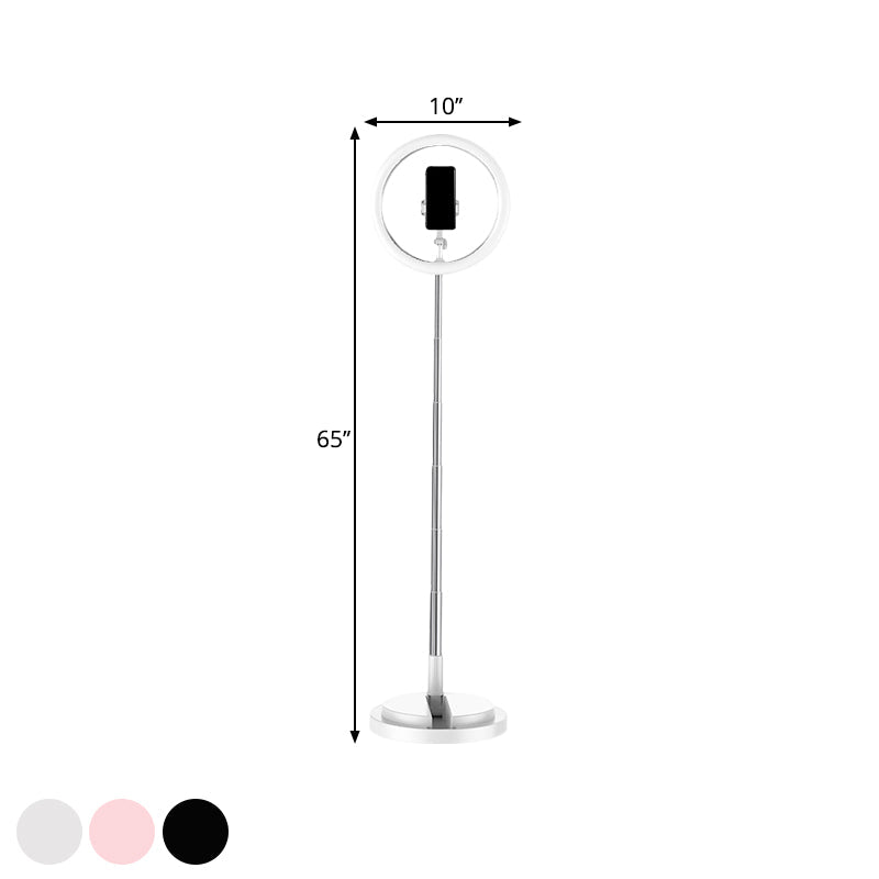 BowLift | Round Metal USB Makeup Lamp Minimalist Black/White/Pink LED Fill Light for Phone Stand