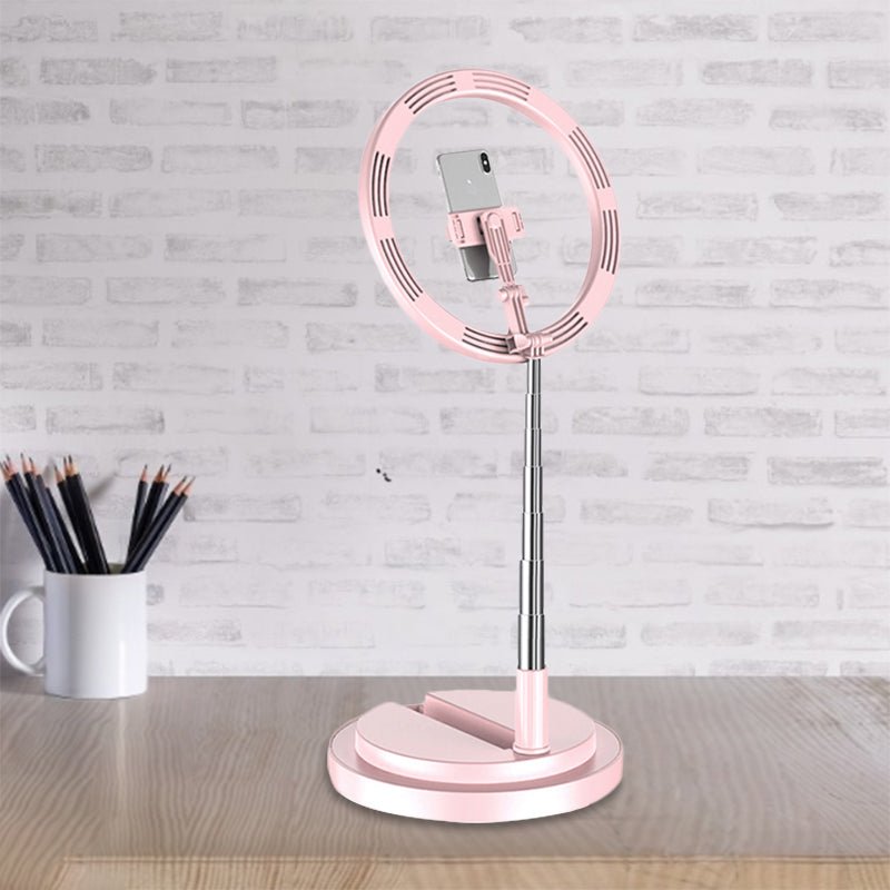 BowLift | Round Metal USB Makeup Lamp Minimalist Black/White/Pink LED Fill Light for Phone Stand