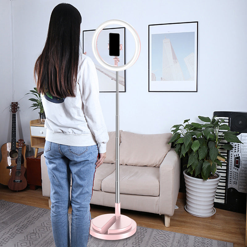 BowLift | Round Metal USB Makeup Lamp Minimalist Black/White/Pink LED Fill Light for Phone Stand
