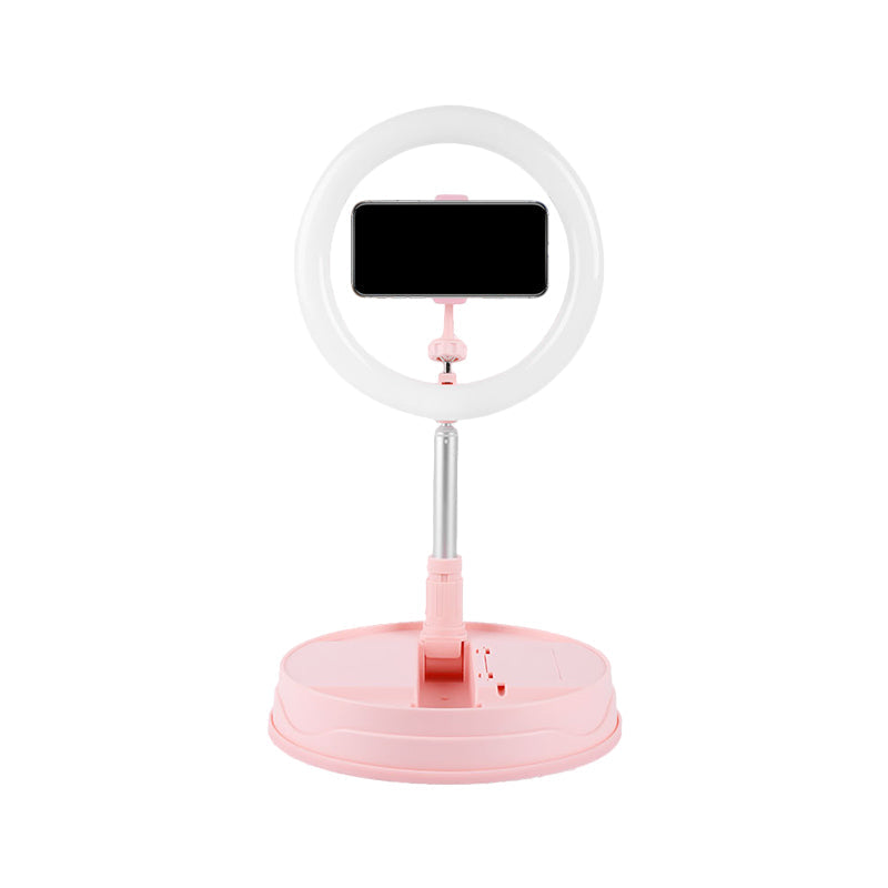BowLift | Metallic Round Makeup Lighting Modern Style USB LED Fill Flash Light in Pink