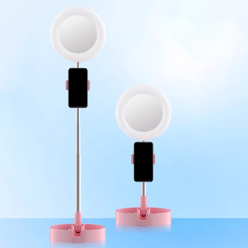 BowLift | Minimal Ring LED Make-Up Lighting Metal Phone Holder USB Fill Flush Lamp in Black/White/Pink