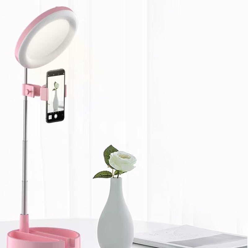 BowLift | Minimal Ring LED Make-Up Lighting Metal Phone Holder USB Fill Flush Lamp in Black/White/Pink