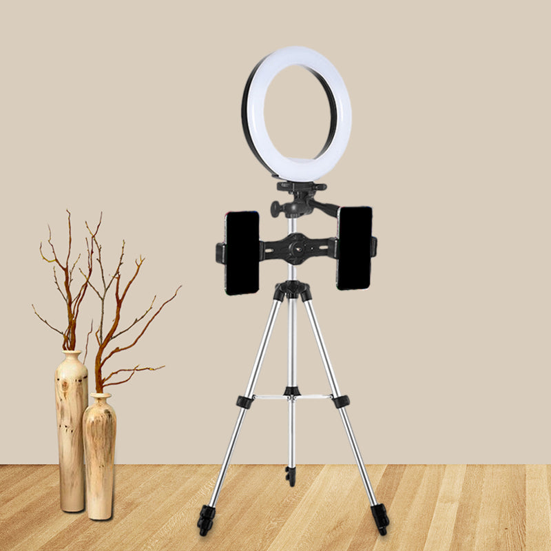 BowLift | Circle Metallic Vanity Lighting Modern Style Black USB LED Fill Flash Light with Tripod Design
