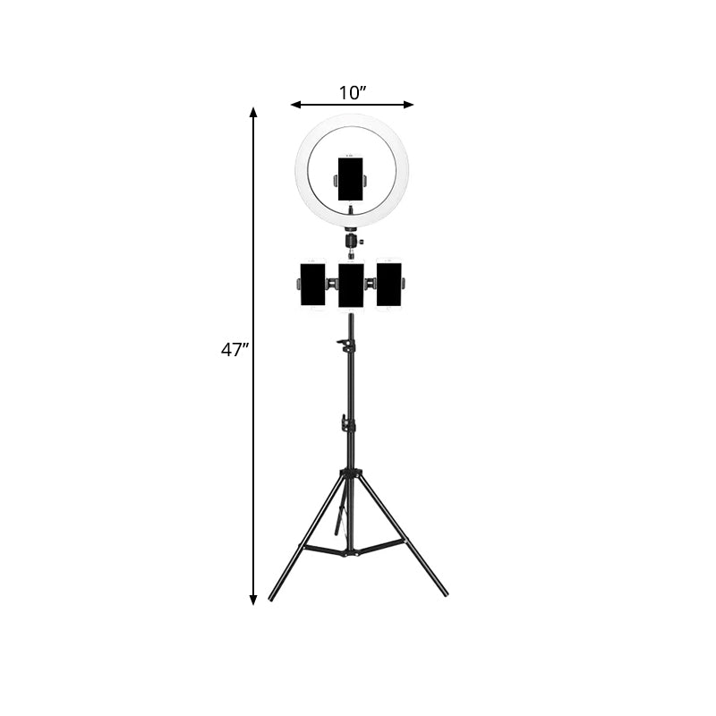 BowLift | Minimalistic Round Mirror Light Metal Mobile Holder Design LED Fill Lighting in Black