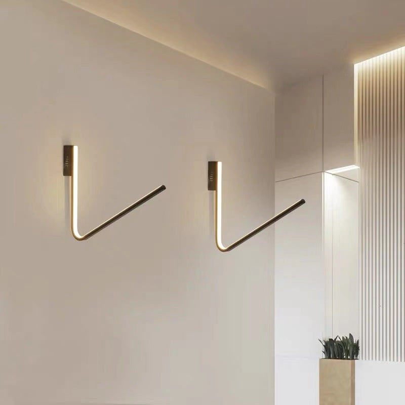 BowLift | Minimalist V-shaped Wall Lamp Kit Silica Gel Corridor LED Wall Light in Warm/White Light, Black/White