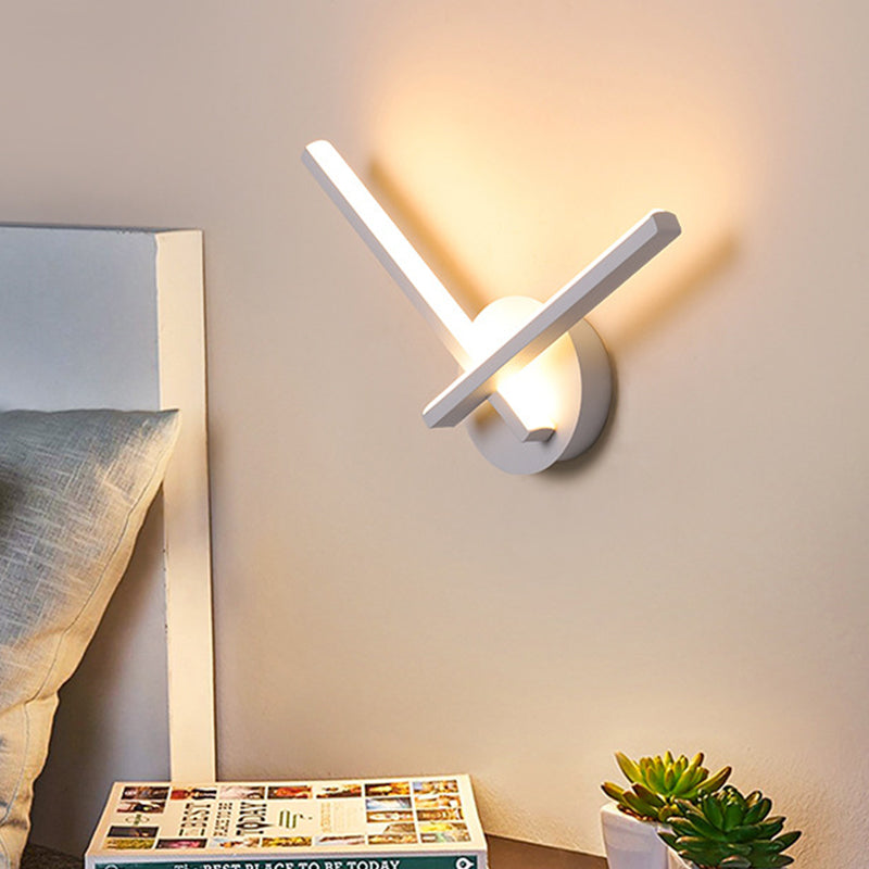 BowLift | Acrylic Cross Wall Lighting Ideas Minimalism Black/White LED Wall Lamp in Warm/White Light for Nightstand