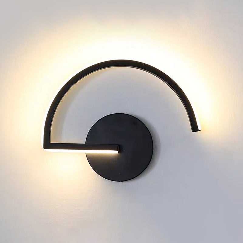 BowLift | Minimalistic Half-Round Metal Wall Lamp Ideas LED Wall-Mounted Lighting with Open Design, Warm/White Light