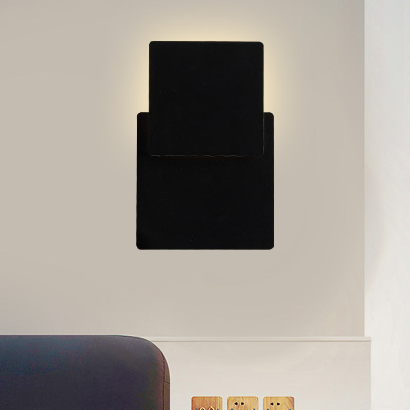 BowLift | Iron Movable Shadow Square Wall Lamp Minimalism Novelty Black/White LED Wall Light in Warm/White Light