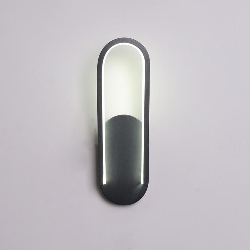 BowLift | Black/White Inclined Half-Oblong Wall Light Minimalist Acrylic LED Wall Mounted Light in Warm/White Light for Salon