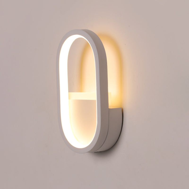 BowLift | Aluminum Ellips Mini Wall Lamp Simplicity White/Black LED Wall Fixture in Warm/White Light