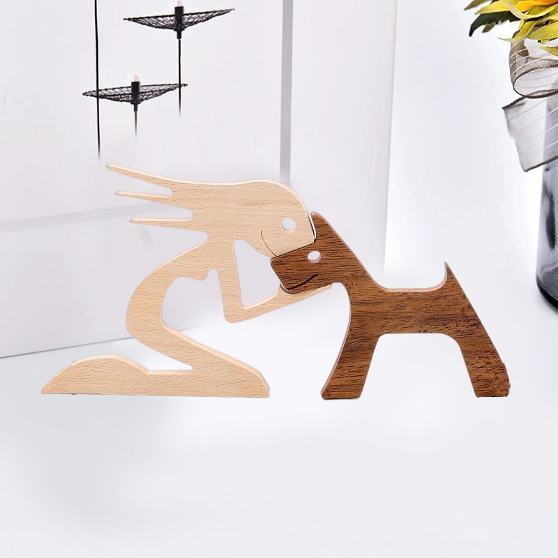 BowLift | Gift For Pet Lovers - Wood Sculpture Table Ornaments - The Love Between You And Your Fur-Friend