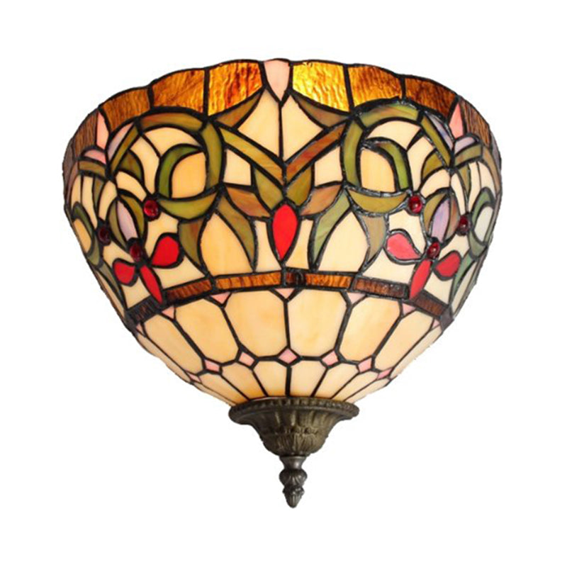 BowLift | Rustic Bowl Wall Lamp Lighting Colored Glass 1 Lamp Wall Lighting in Multicolor for Stairs