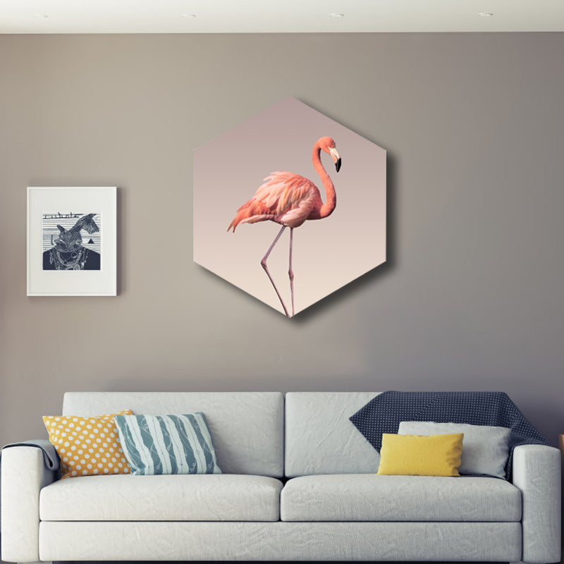 BowLift | Flamingo Canvas Print Home Interior Photography Tropical Animal Wall Art in Pink, Layered