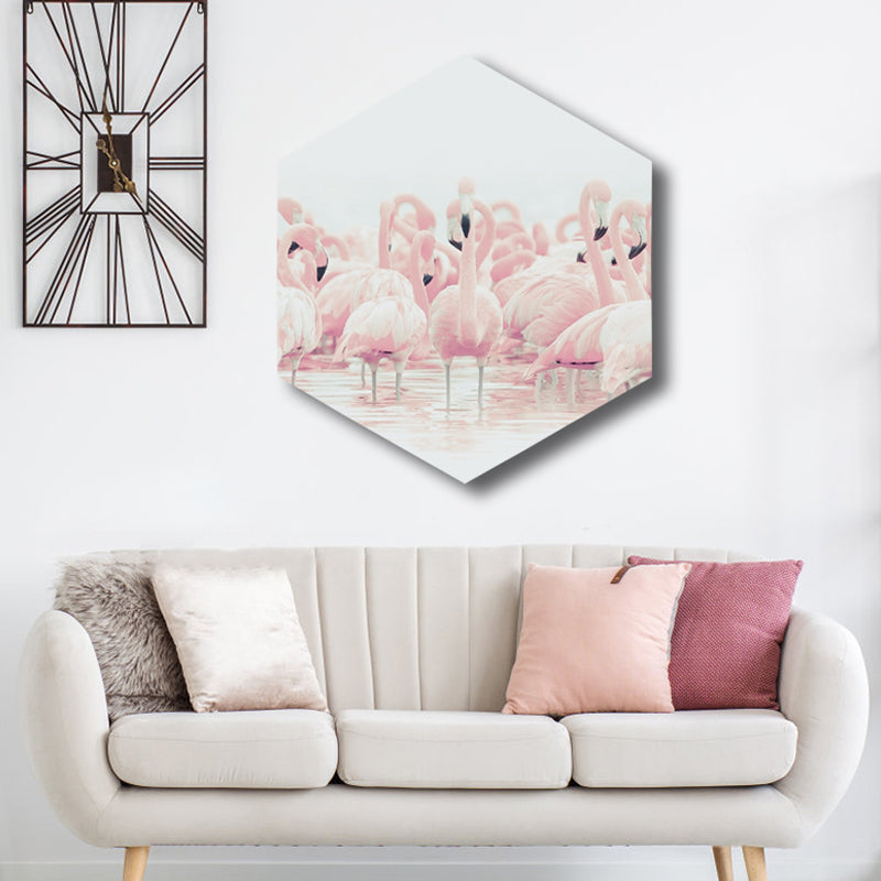 BowLift | Flamingo Canvas Print Home Interior Photography Tropical Animal Wall Art in Pink, Layered