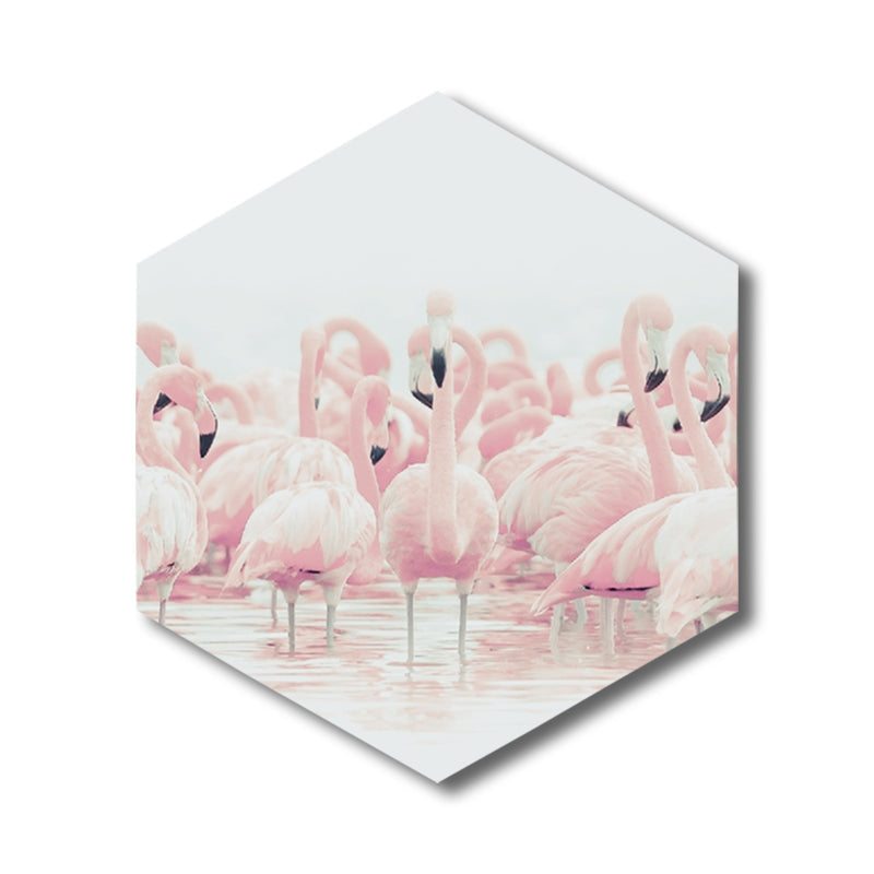 BowLift | Flamingo Canvas Print Home Interior Photography Tropical Animal Wall Art in Pink, Layered