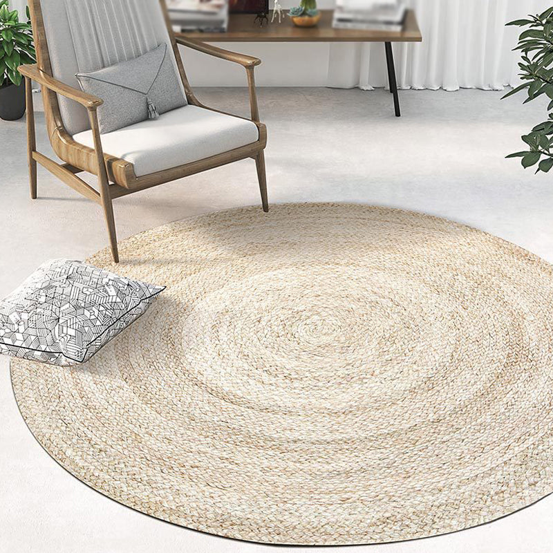 BowLift | Beige Simple Rug Jute Rustic Rug Washable Non-Slip Pet-Friendly Rug for the Living Room