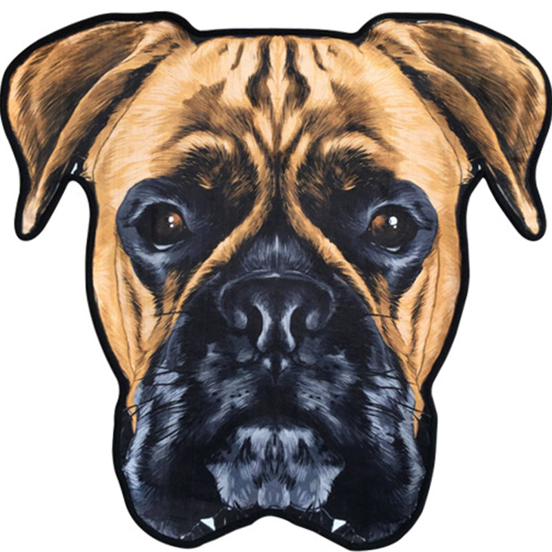 BowLift | Creative Brown Contemporary Carpet Polyester Dog Pattern Rug Washable Pet Friendly Non-Slip Carpet for Kids Room