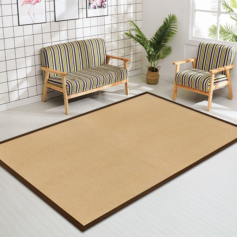 BowLift | Brown Solid Rug Jute Rustic Rug Washable Non-Slip Pet-Friendly Area Rug for the Living Room