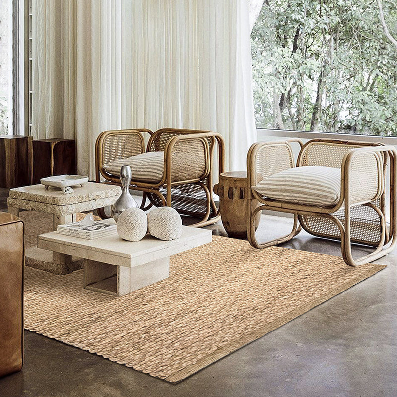 BowLift | Brown simple rug jute rural rug washable non-slip pet-friendly rug for the living room