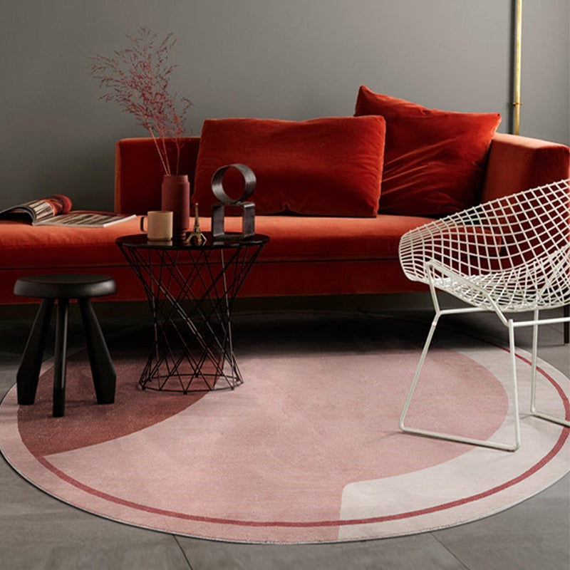 BowLift | Creative Abstract Carpet Red and Pink Modernism Carpet Polyester Pet Friendly Washable Non-Slip Area Rug for Bedroom