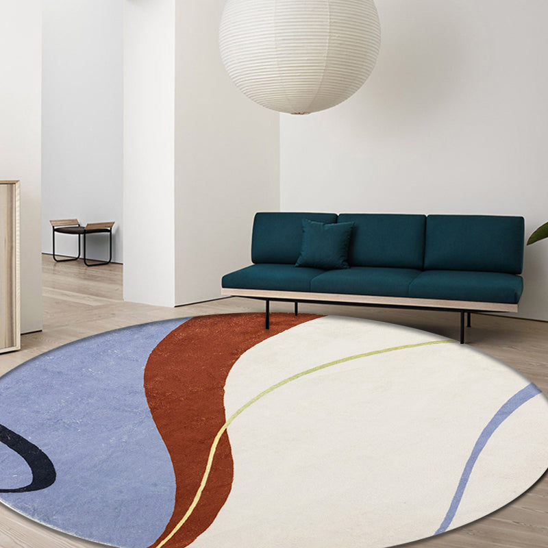 BowLift | Green and White Abstract Carpet Polyester Modern Carpet Pet Friendly Washable Non Slip Runner for Living Room