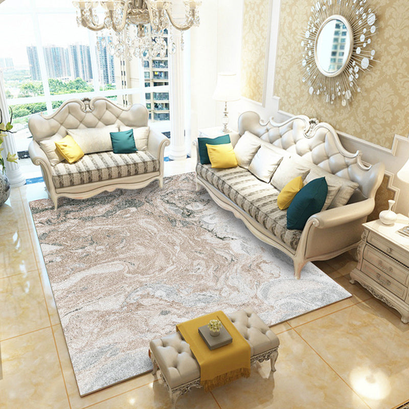 BowLift | Multicolor Living Room Rug Industrial Watercolor Abstract Pattern Rug Polyester Washable Non-Slip Backing Pet-Friendly Rug