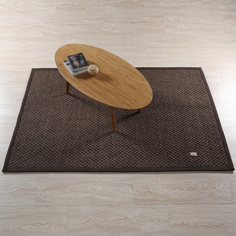 BowLift | Rustic Solid Color Rug Dark Brown Sisal Rug Non-slip Pet Friendly Washable Area Rug for Living Room