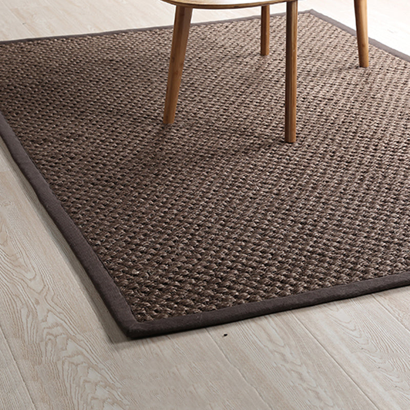 BowLift | Rustic Solid Color Rug Dark Brown Sisal Rug Non-slip Pet Friendly Washable Area Rug for Living Room