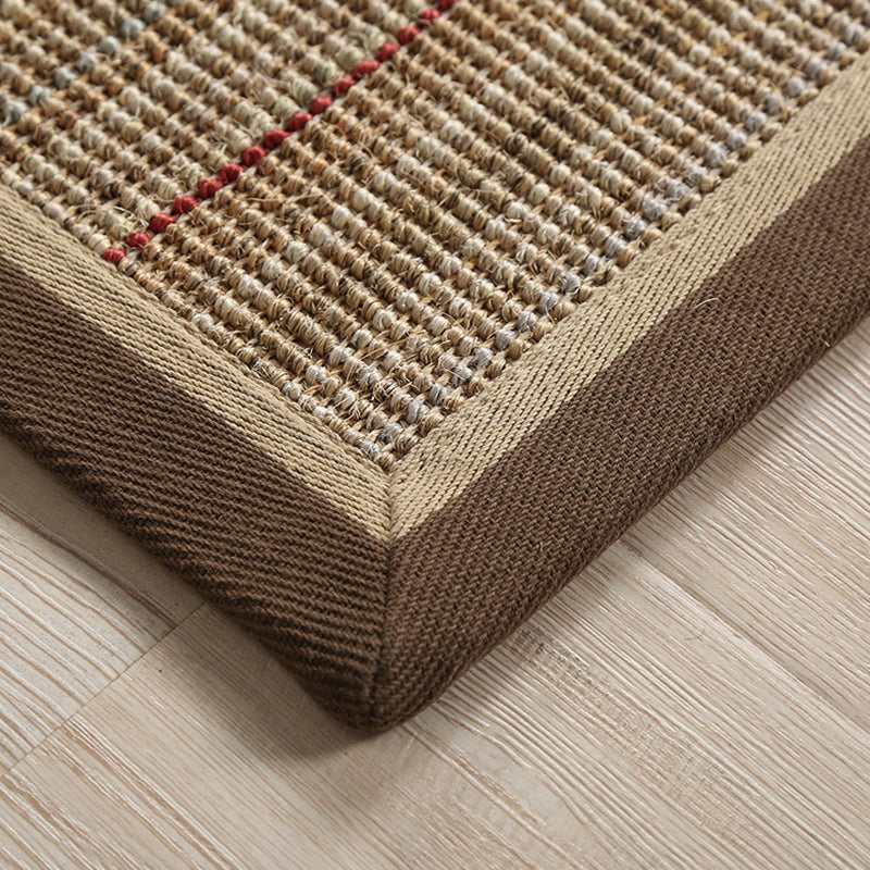 BowLift | Simple Country Carpet Brown Striped Pattern Carpet Pet Friendly Washable Non-slip Felt for Living Room