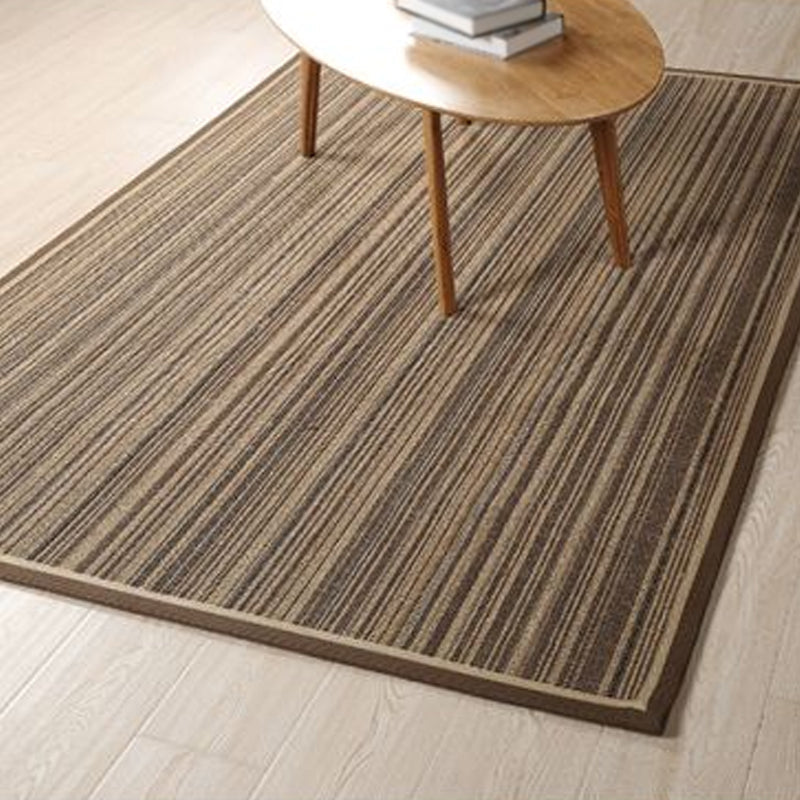 BowLift | Rustic Striped Pattern Area Rug Brown Sisal Rug Non-Slip Pet-Friendly Washable Area Rug for Living Room