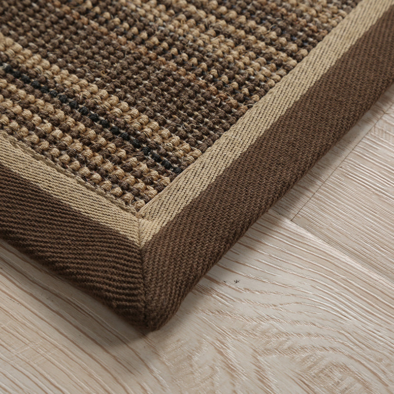 BowLift | Rustic Striped Pattern Area Rug Brown Sisal Rug Non-Slip Pet-Friendly Washable Area Rug for Living Room
