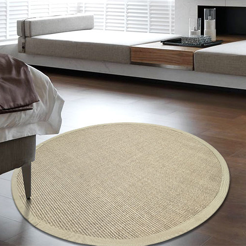 BowLift | Brown Living Room Rug Rustic Circle Pattern Rug Sisal Washable Non-Slip Backing Pet-Friendly Rug