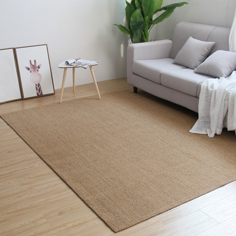 BowLift | Brown Living Room Rug Rustic Solid Color Rug Sisal Washable Non-Slip Back Pet-Friendly Rug