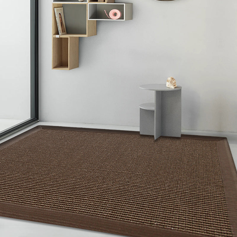 BowLift | Casual Plain Rug Brown and Blue Rustic Rug Jute Pet Friendly Washable Non-Slip Rug for Decoration