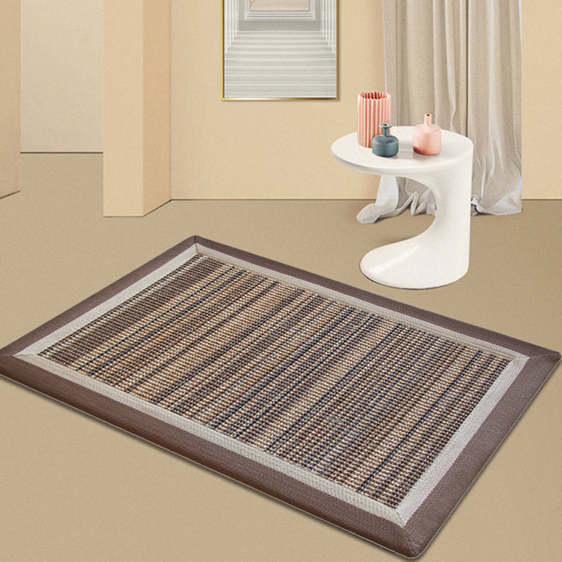 BowLift | Brown Living Room Rug Rustic Striped Pattern Rug Sisal Washable Non-Slip Backing Pet-Friendly Rug