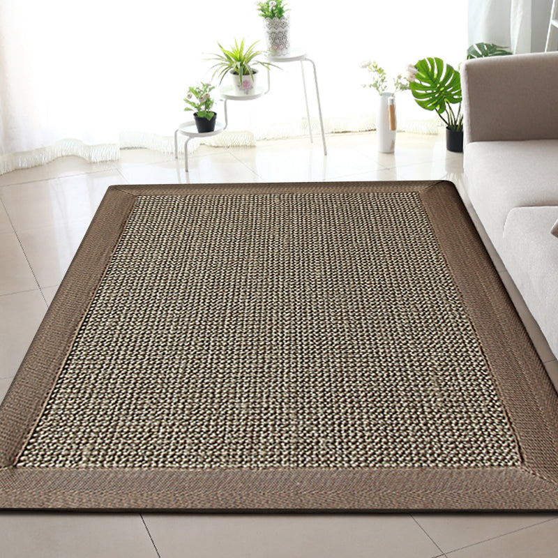 BowLift | Country Plain Carpet Brown Jute Carpet Non-slip Pet Friendly Washable Carpet for Study