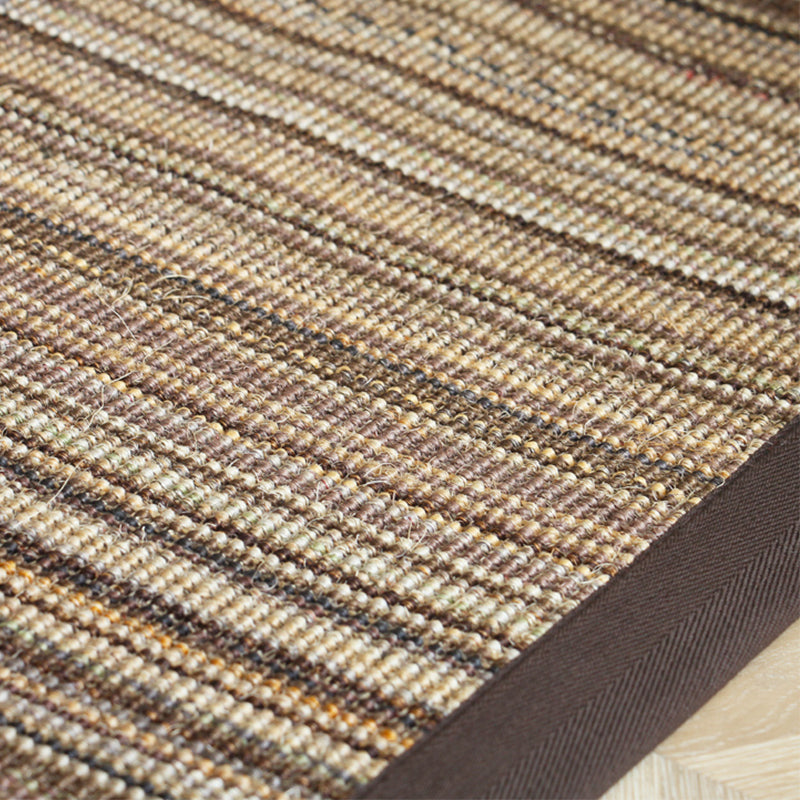 BowLift | Brown Striped Pattern Rug Sisal Rustic Rug Pet Friendly Washable Non-Slip Rug for the Bedroom