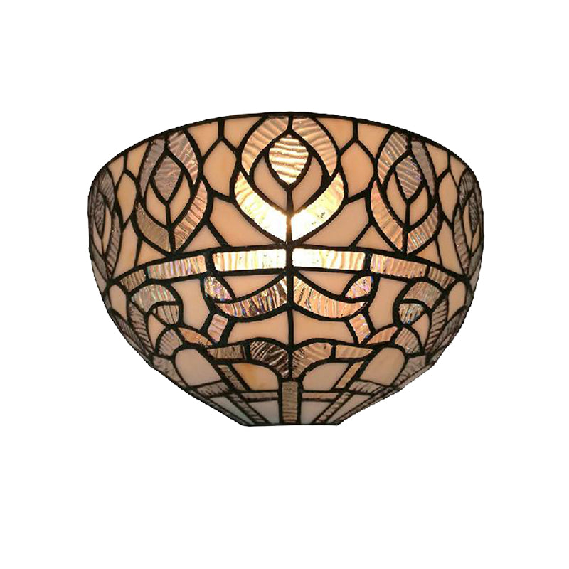 BowLift | Mini Bowl Wall Lamp with Pavo Tiffany Style 1 Light Speckled Glass Wall Mounted Lamp