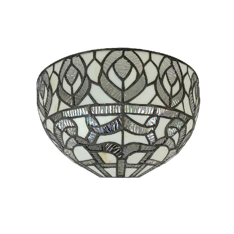 BowLift | Mini Bowl Wall Lamp with Pavo Tiffany Style 1 Light Speckled Glass Wall Mounted Lamp