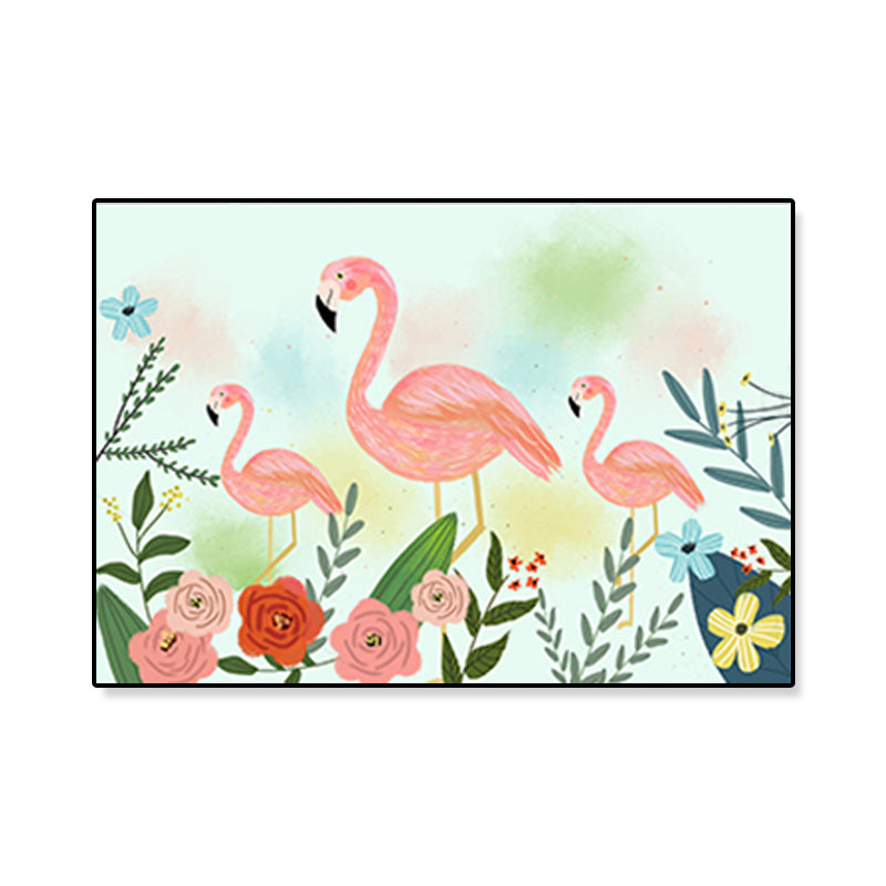 BowLift | Flamingo Print Painting Tropical Stylish Textured Canvas Wall Art for Dining Room