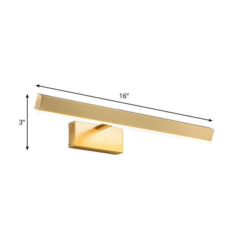 BowLift | Metallic Slim Rectangular Wall Lamp Light Modernism LED Metallic Vanity Lighting in Gold
