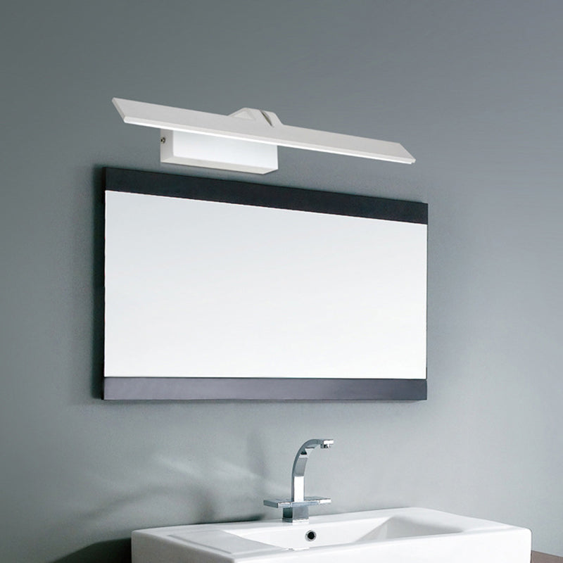 BowLift | Minimalistic Rectangular Wall-mounted Lamp White Metal LED Bathroom Vanity Light Body in Warm/White Light