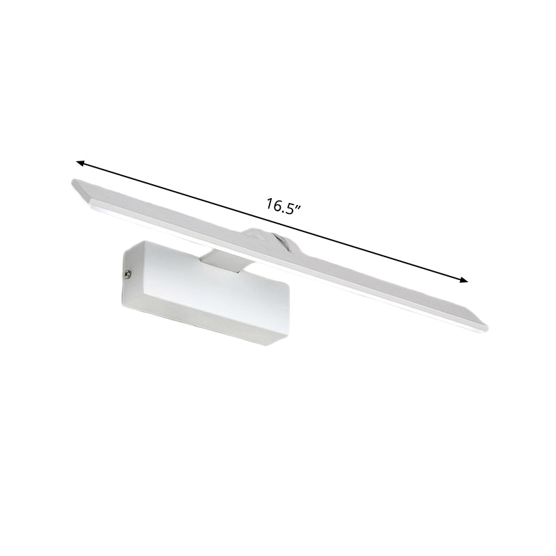 BowLift | Minimalistic Rectangular Wall-mounted Lamp White Metal LED Bathroom Vanity Light Body in Warm/White Light