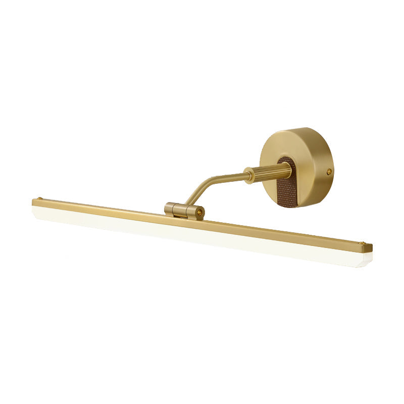 BowLift | Adjustable Metal Arm LED Wall Light Cosmetic Bar Lamp Contemporary Black/Brass Wall Sconce Lighting, 18"/23" Width