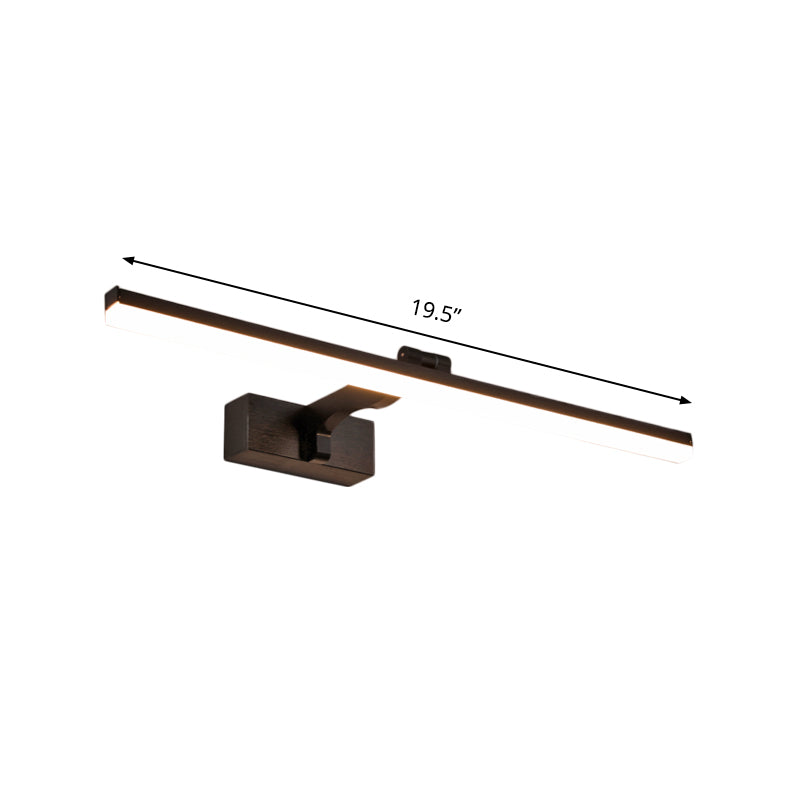 BowLift | Metal Slim Vanity Lighting Fixture Simplicity 16"/19.5" L LED Wall Lamp in Black, Warm/White Light