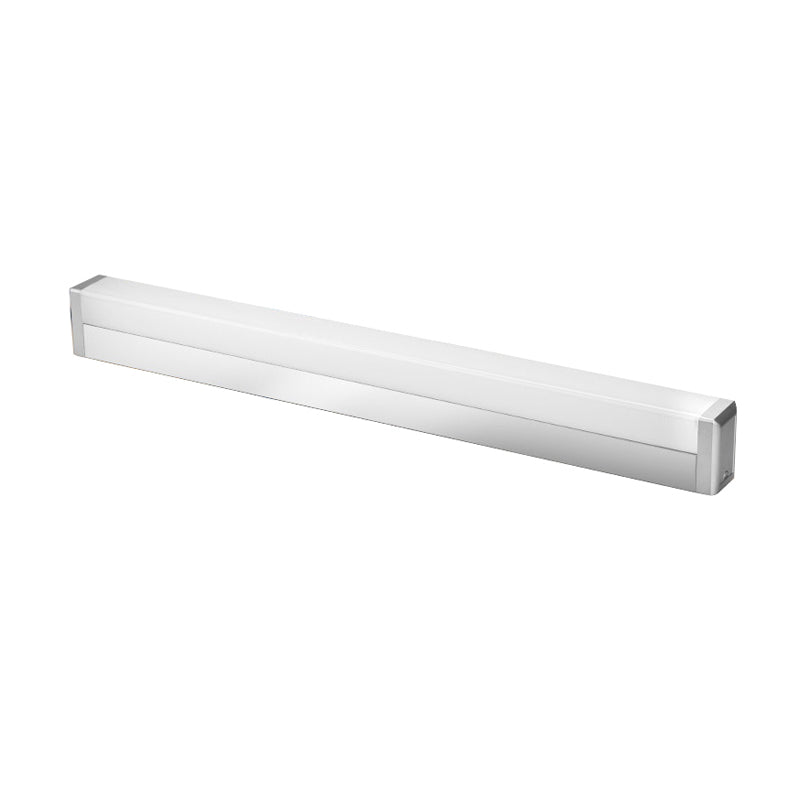 BowLift | Metal Rectangle Vanity Lighting Modern LED Silver Wall Sconce Light in Warm/White Light for Bathroom