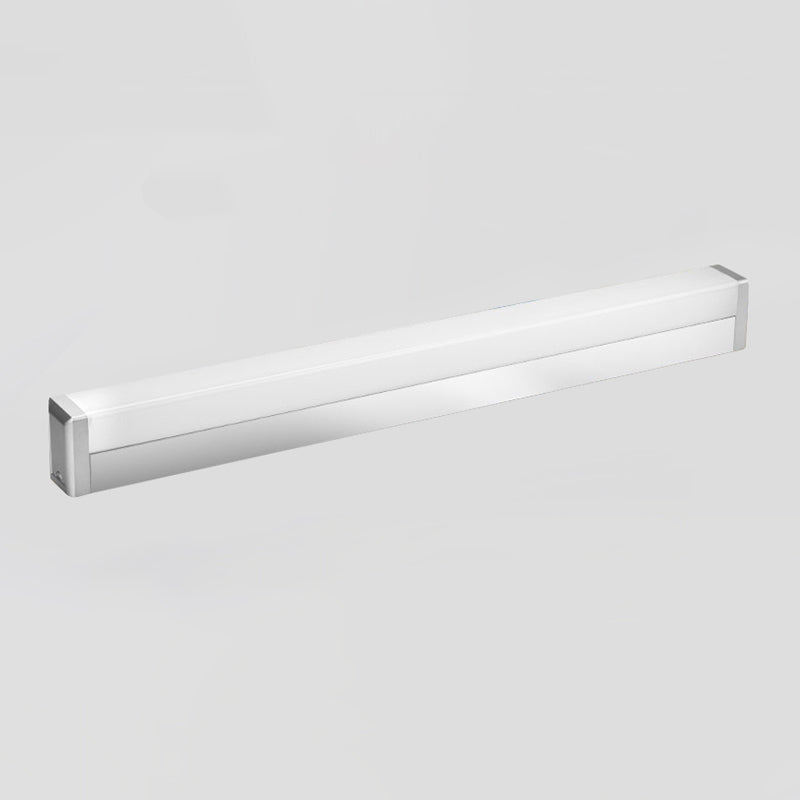 BowLift | Metal Rectangle Vanity Lighting Modern LED Silver Wall Sconce Light in Warm/White Light for Bathroom