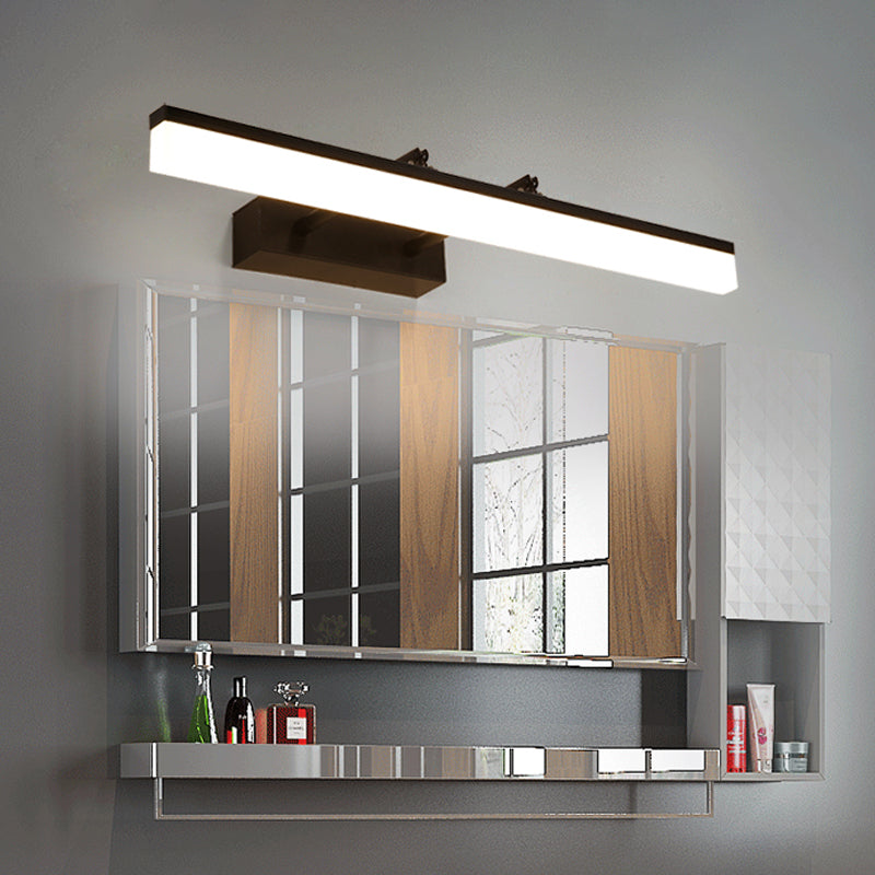 BowLift | Simple 23.5"/27.5" L LED bar light black straight wall lighting ideas with acrylic shade in warm/white light